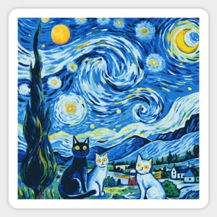 Staryy Night Cat Version Sticker